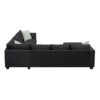 Sectional Sofa Couches Living Room Sets, 7 Seats Modular Sectional Sofa With Ottoman, L Shape Fabric Sofa Corner Couch Set With 3 Pillows - Black - Image 8