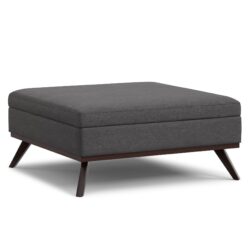 Owen - Extra Large Square Coffee Table Storage Ottoman - Gray