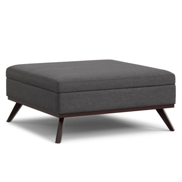 Owen - Extra Large Square Coffee Table Storage Ottoman - Gray
