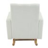 Accent Rocking Chair With Pillow, Spacious & Comfortable Seating For Living Room Or Bedroom - Cream White - Image 15