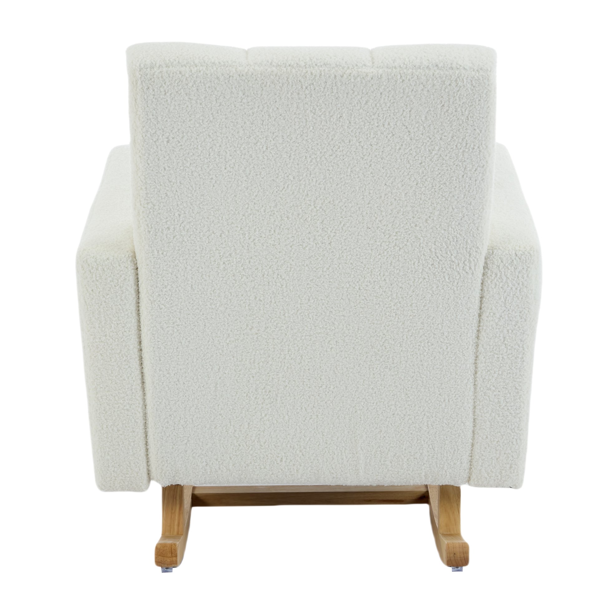 Accent Rocking Chair With Pillow, Spacious & Comfortable Seating For Living Room Or Bedroom - Cream White - Image 15