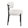 Dining Chairs (Set of 2) Round Upholstered Boucle Dining Room Chairs Mid-Century Modern Kitchen Chairs Curved Backrest Chairs For Dining Room Metal Legs - White / Black - Image 4