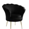 Angelina - Velvet Scalloped Back Barrel Accent Chair With Metal Legs - Black - Image 7