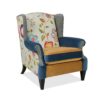 Anya - Boho Chic Wingback Accent Arm Chair - Floral / Leopard / Blue Teal / Yellow Gold - Image 10