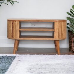 Stripe Media Unit - Oak
