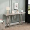 Console Table Stylish Rectangular Entryway Table Outdoor Console Table For Patio Sturdy Construction Hall Table - Gray - Image 6