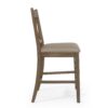 Farmhouse Style Upholstered Wood Counter Stools (Set of 2) With X Back Frame - Brown - Image 7