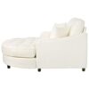 Chaise Lounge Sofa Bed With Tufted Seat And Detachable Pillows Chenille - Beige - Image 12