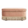 Serena - Oval Storage Bench Ottoman - Peach Orange - Image 4