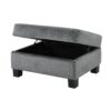 U Shaped Sectional Sofa Chenille Upholstered With Movable Storage Ottoman - Dark Gray - Image 19