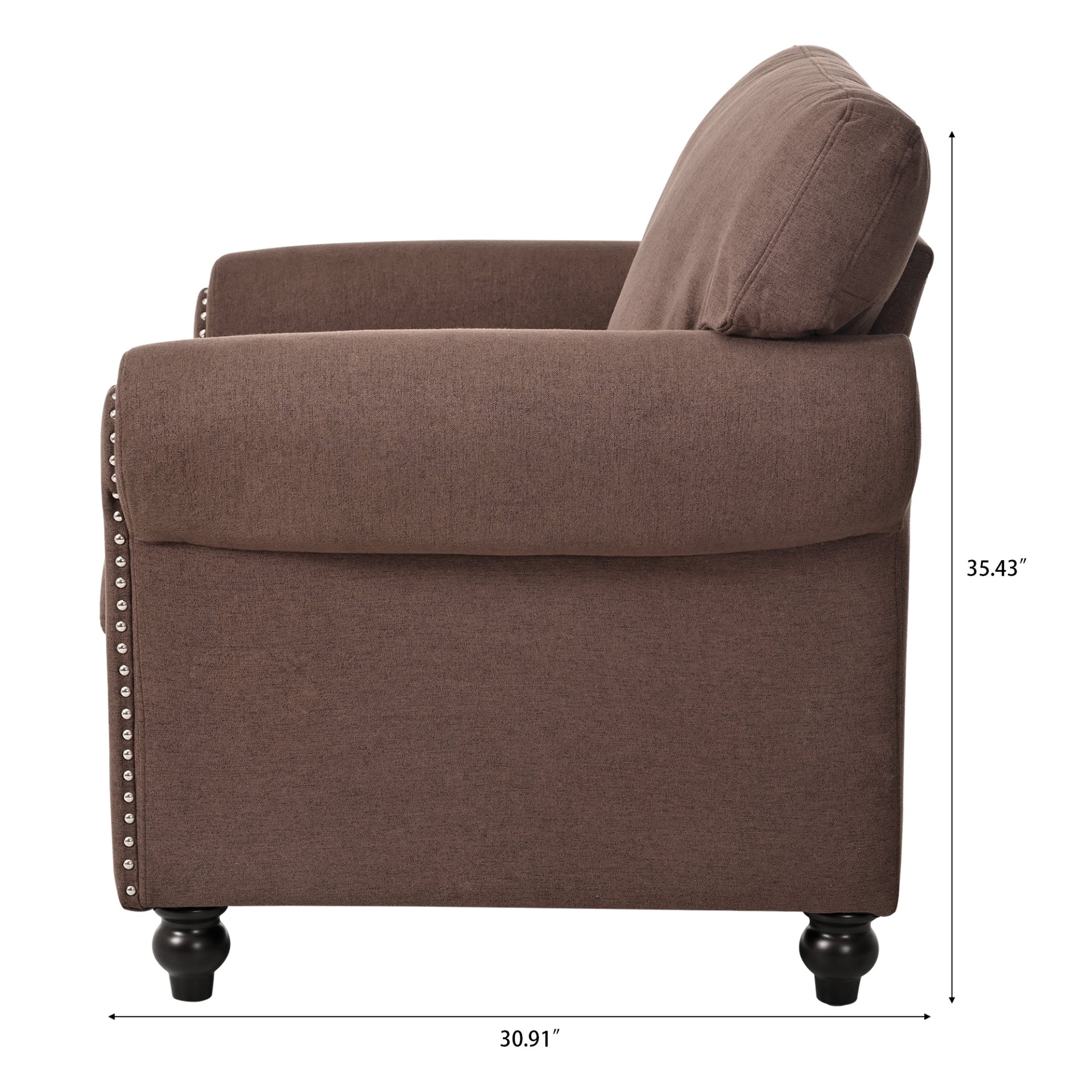 37.4" 1 Seater Sofa - Brown - Image 15
