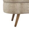 Ottoman Oval Storage Bench With Rubber Wood Legs Fabric - Brown - Image 9