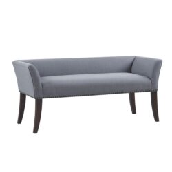 Accent Bench With Low Back And Flared Arms - Slate Blue