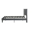 Queen Size Upholstered Platform Bed Frame Wood Slat Support - Gray - Image 6