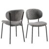Boucle Dining Chairs, Dining Chairs With Metal Legs For Dining Room, Kitchen, Living Room (Set of 2) - Gray - Image 15
