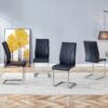 Modern Dining Chair Set With High BackUpholstery And Sturdy Legs For Dining Room - Black - Image 4