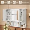 Wall Mounted Bathroom Medicine Cabinet, Modern Bathroom Wall Cabinet With Mirror, Mirror Cabinet With Open Shelves - White - Image 8