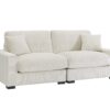 Modular Sectional Sofa, 4 Seater Oversized Sectional Sofa, Corduroy Fabric With 2 Ottoman Bench And 2 Pillows, Modular Sectionals Sofa Couch For Living Room - Cream - Image 17
