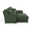 Elegant 3 Seater Sofa With Movable Ottomans And Lumbar Pillow - Green - Image 22