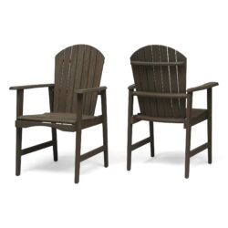 Outdoor Weather Resistant Acacia Wood Adirondack Dining Chairs (Set of 2) - Gray