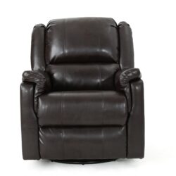 Glider Recliner With Swivel, Manual Reclining Chair - Brown