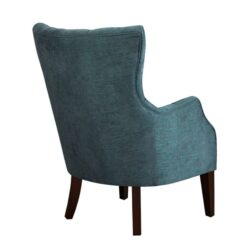 Hannah - Button Tufted Wing Chair With Birch Legs - Dark Green