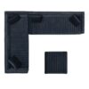 Contemporary Vertical Channel Tufted Velvet Sectional Sofa For Living Room Apartment With Ottoman And 4 Pillows - Black - Image 4