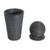 31.5" Tall Striped Column Fountain With LED Light Design For Outdoor Spaces - Gray - Image 7