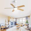 Modern Ceiling Fan With 3 Color Dimmable Light 5 Blades Remote Control Reversible Dc Motor - White - Image 2
