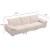 Modern Fabric Sofa With Removable Pillowcase And Backrest, Easy Care - Beige - Image 3
