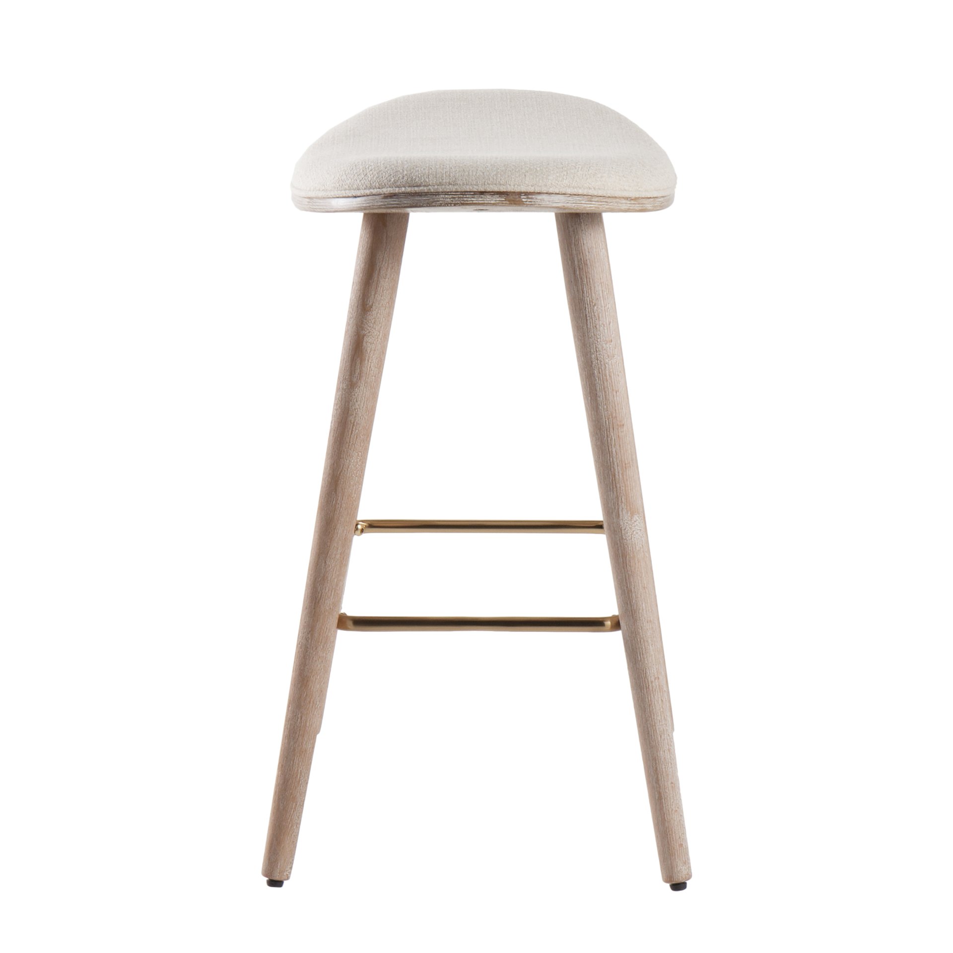Saddle - Contemporary Counter Stool (Set of 2) - White Washed / Cream - Image 3