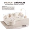 Compression Sofa: Combining Chaise Longue With 3 Seater, Wood Grain Chenille Fabric, Full Sponge Compression Sofa, Combined Sofa With 4 Pillows For Living / Home Furniture / Apartment - White - Image 2