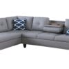 Irine - Faux Leather Sectional Sofa With Ottoman - Gray - Image 6