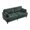 Modern Chenille 2 Seater Sofa With LED Light, USB Charging Port, And Storage Bag - Emerald - Image 26