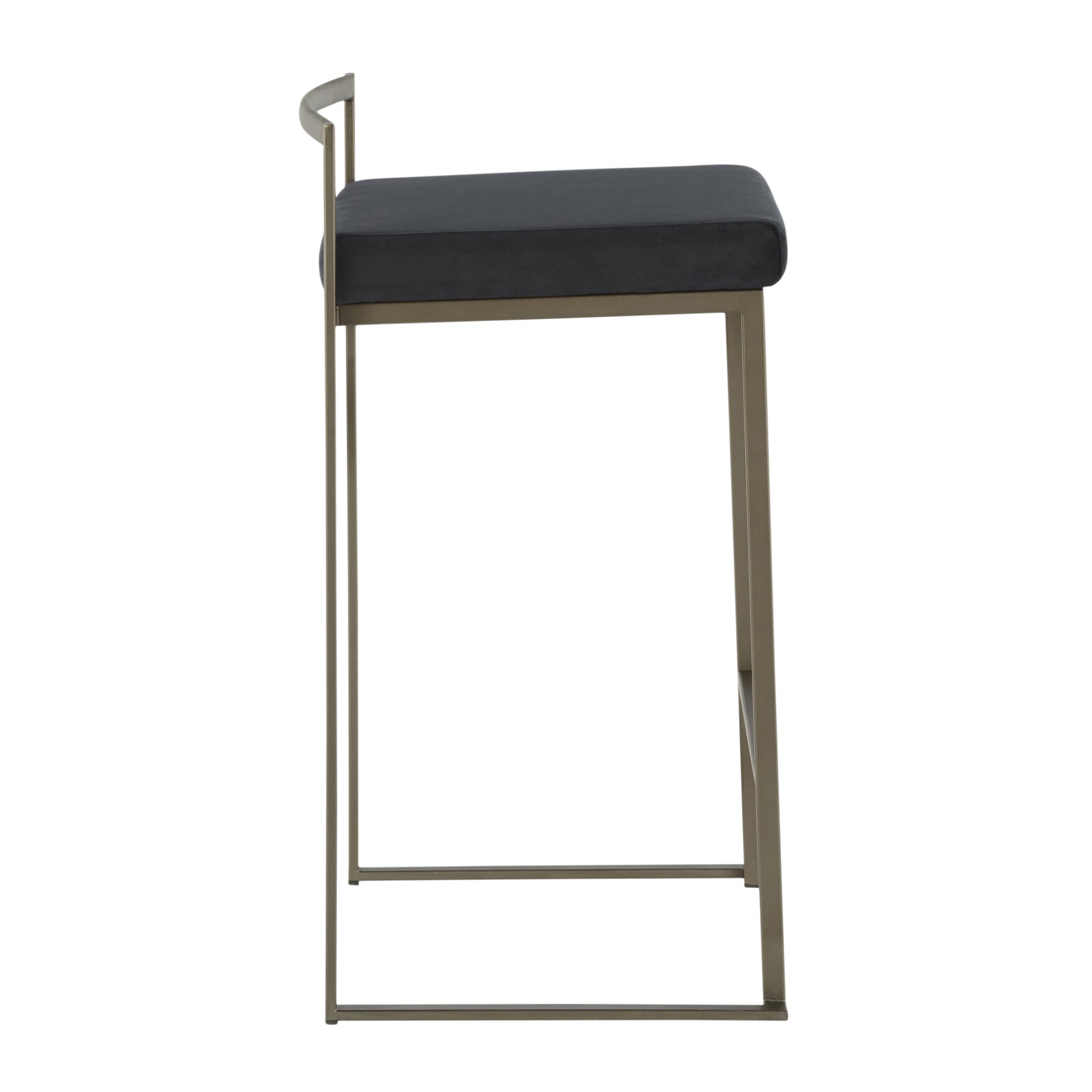 Fuji - Industrial, Stackable Counter Stool (Set of 2) - Black - Image 3
