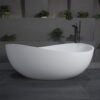 63" x 37.4" x 23.6" Freestanding Solid Surface Soaking Bathtub For Bathroom - Matte White - Image 2