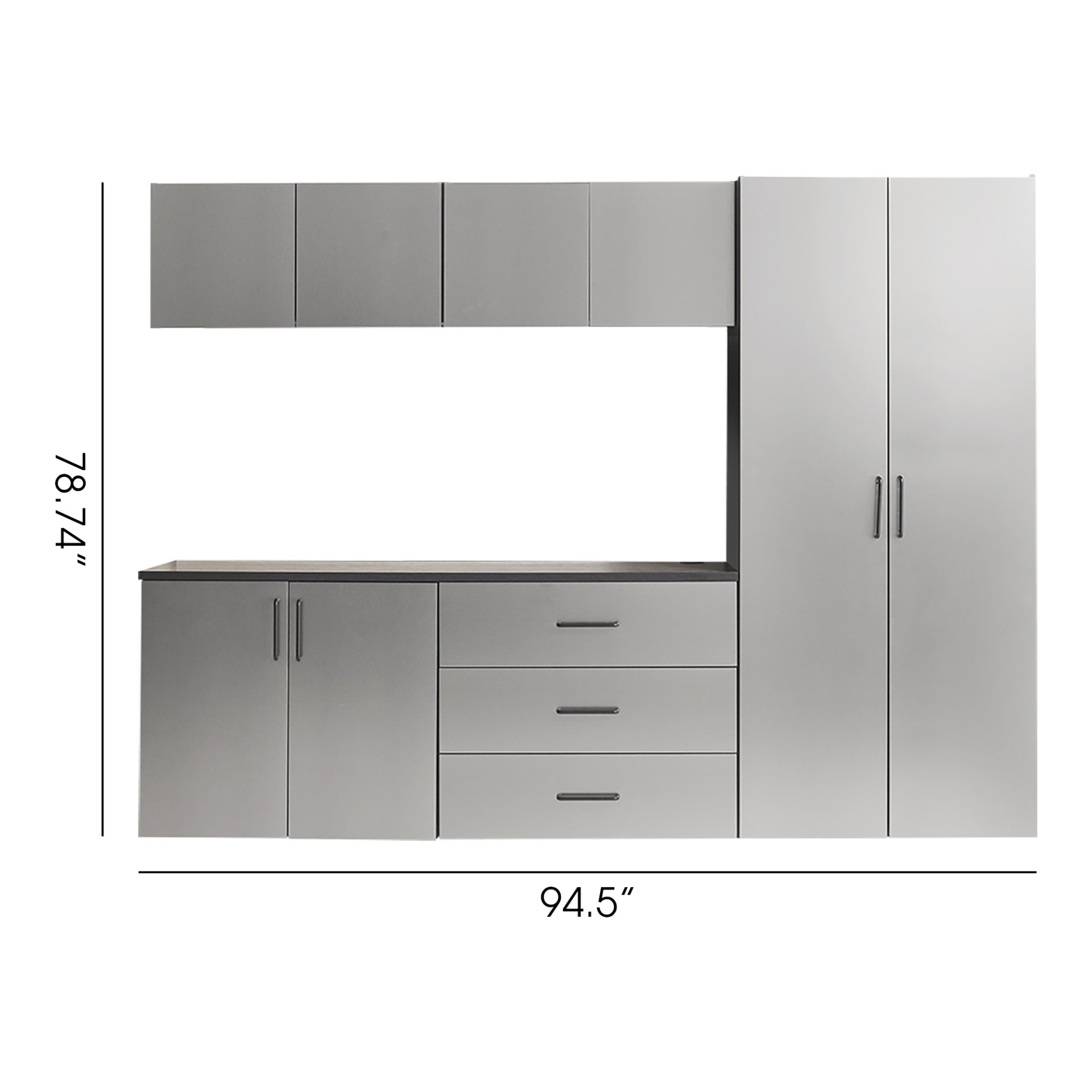 Astro Series - Garage Cabinet Set B With Soft Closing Drawers - Metallic Gray - Image 3