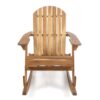 Outdoor Adirondack Rocking Chair With Hand Crafted Details - Natural - Image 5