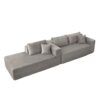 Compression Sectional Couch With Comfy Chaise, Boneless L Shape Sofa With Deep Seat, Minimalist Modular Couches Sleeper - Gray - Image 17