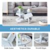 Modern Round Glass Coffee Table With Tempered Glass Countertop - White - Image 8