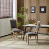 French Country Dining Chairs (Set of 2) Elegant Cane Backrest, Upholstered Seats, Fluted Legs, Rustic - Blue Gray - Image 4