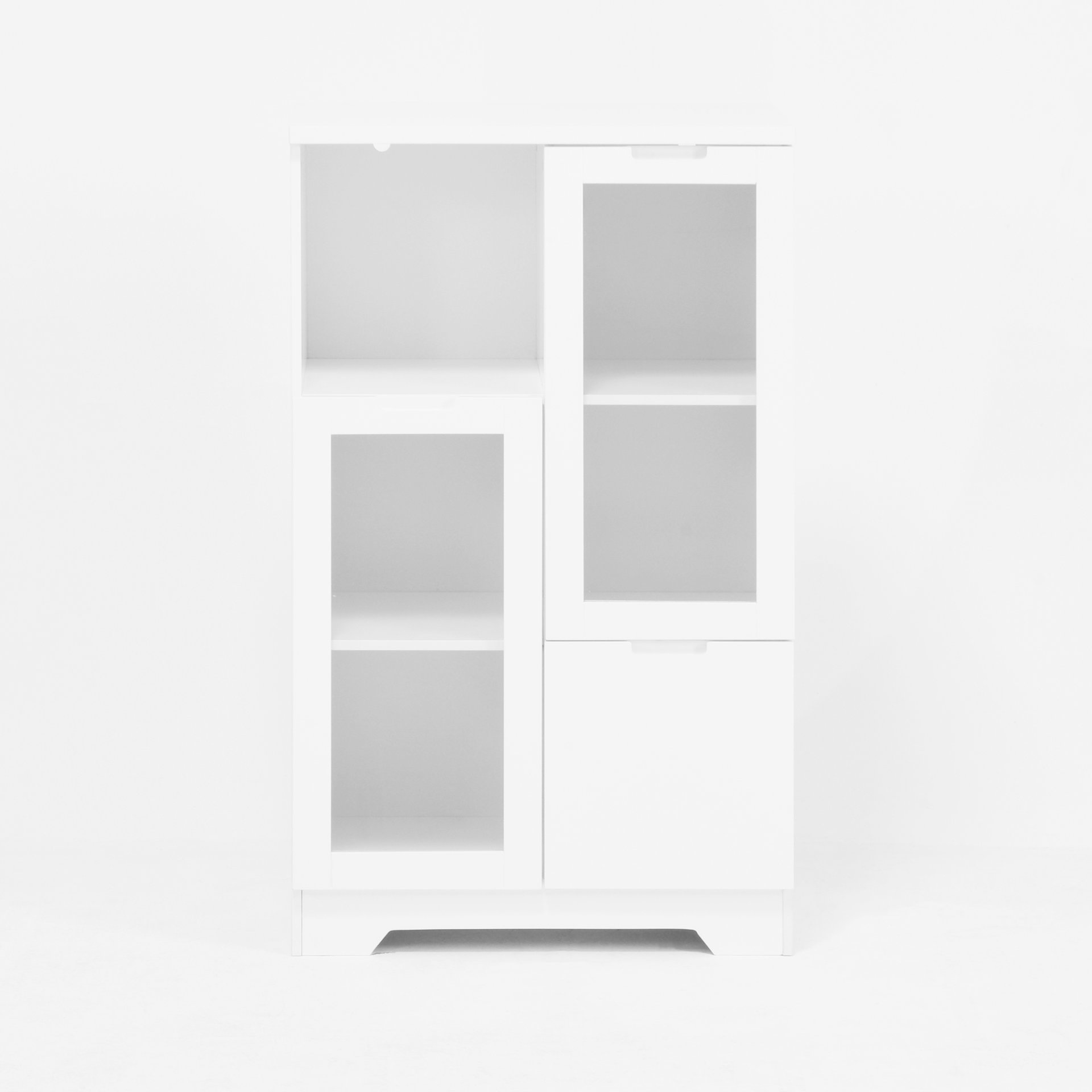 Modern Painted Cabinet With Glass Doors And Drawer - White - Image 22