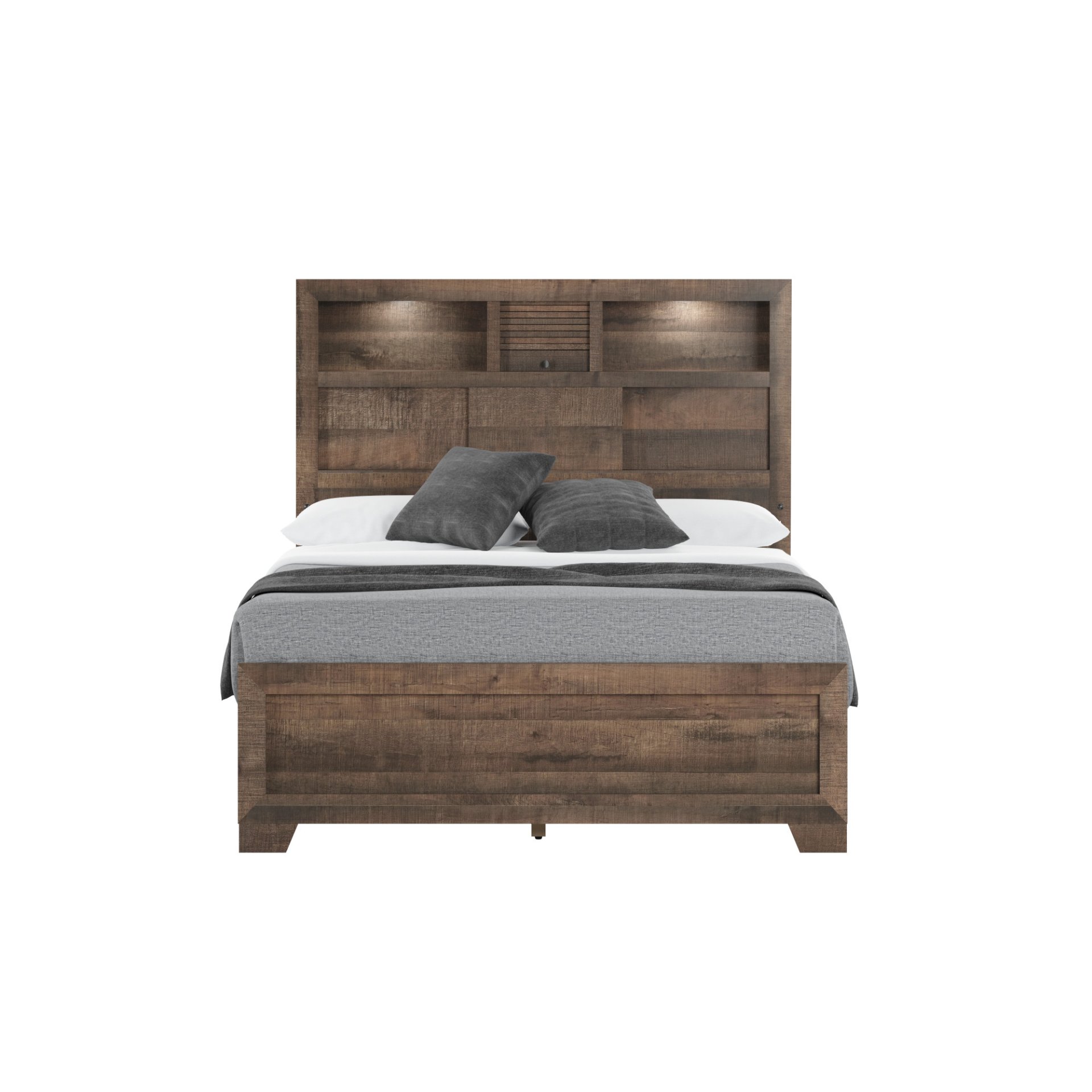 Plinz - Full Bookcase Bed - Brown - Image 2