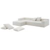 Modular Sectional Living Room Sofa Set, Modern Minimalist Style Couch, Upholstered Sleeper Sofa Salon, 2 Piece Free Combination, L-Shape - Cream - Image 8