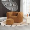 Soft Bean Bag Chair With High Resilient Foam (Chips) - Khaki / Yellow - Image 7