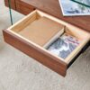Modern 2 Tier Coffee Table With Drawer Clear Tempered Glass, Multifunctional Storage - Transparent / Wood - Image 17