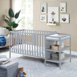 Palmer - 3 In 1 Convertible Crib, Changer Combo - Gray