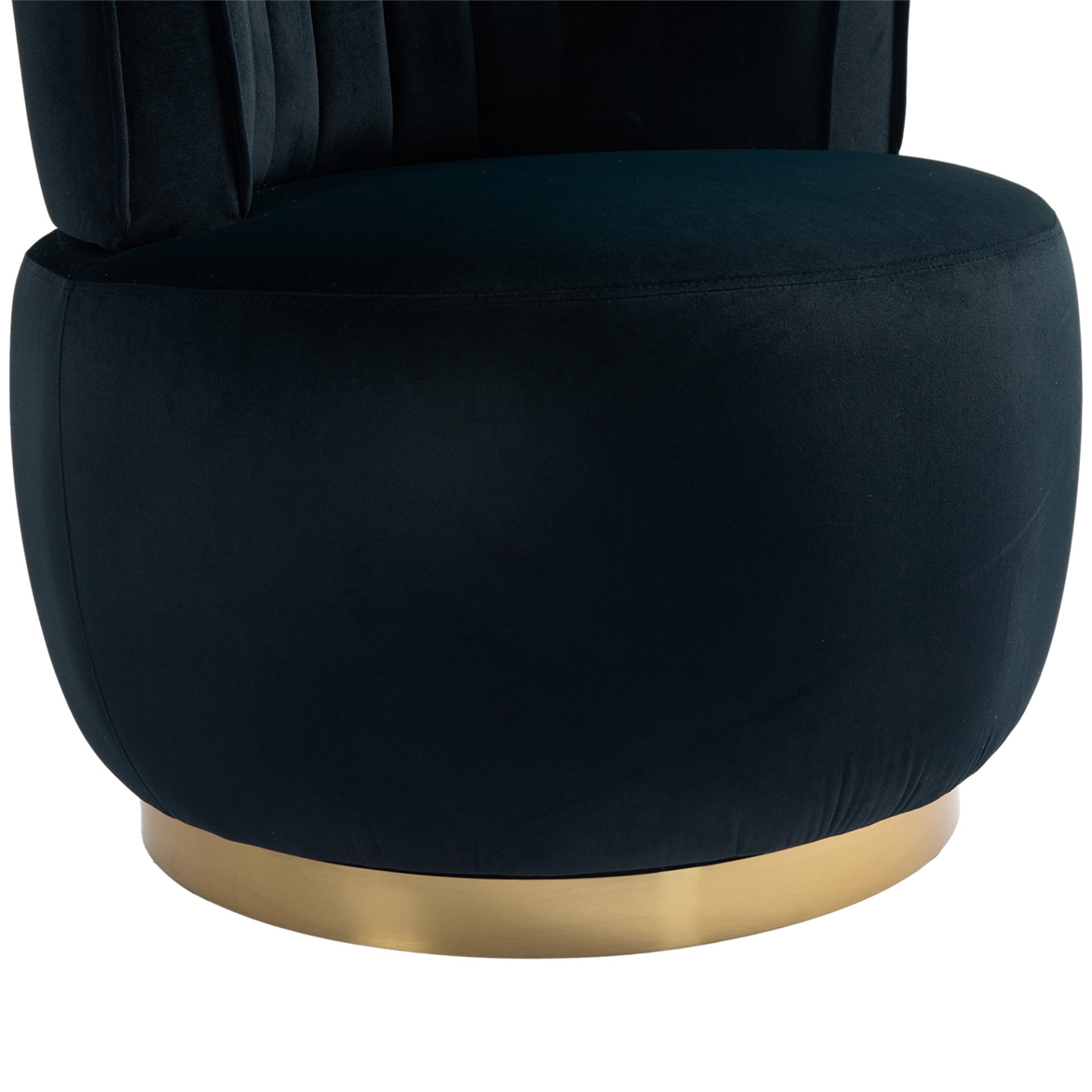 Coolmore - Swivel Barrel Chair, 360 Degree Round Armchair With Fluffy Velvet Upholstery For Living Room, Bedroom, Office - Black - Image 15
