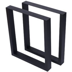Square Table Legs 28X35", Wide Metal Table Legs, Heavy Duty Steel Desk Legs Table Leg Dining Table Legs Coffee Desk Leg (Set of 2) - Black