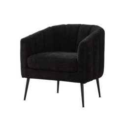 Vanity Barrel Accent Lounge Chair - Black